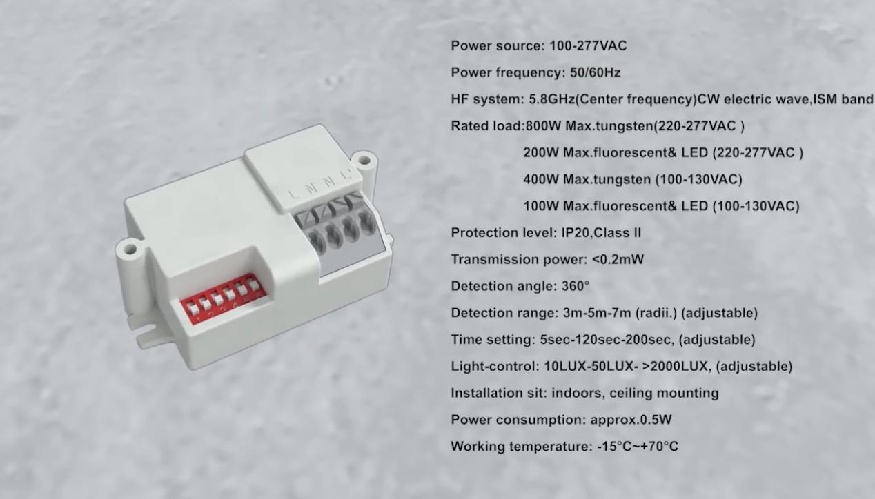 „PDLux“ paleidžia PD-MV1031-5,8 GHz 360 ° Mikrobangų judesio jutiklis, skirtas išmaniajam apšvietimui ir apsaugai